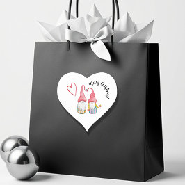 Vroege kerstkoortswintergnomen in liefde hart sticker