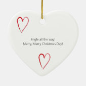 Vroege kerstkoortswintergnomen in liefde keramisch ornament (Achterkant)