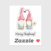 Vroege kerstkoortswintergnomen in liefde sticker (Vel)