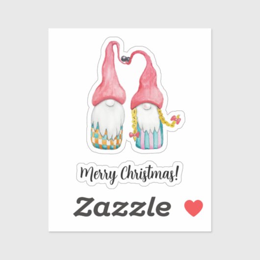Vroege kerstkoortswintergnomen in liefde sticker (Vel)