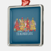 Vroege kerstleraar kerstbomen Tie Dye Metalen Ornament (Links)