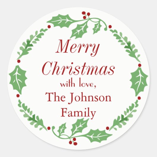 Vroege kerstmaaltijden Familienaam Stickers (Voorkant)