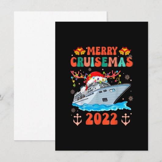 Vroege kerstmis 2022 van de familie Merry Cruisema Kaart (Voorkant / Achterkant)