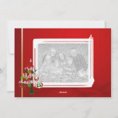 Vroege Kerstmis, dubbelzijdig 3-fotofeestkaart Feestdagenkaart (Achterkant)