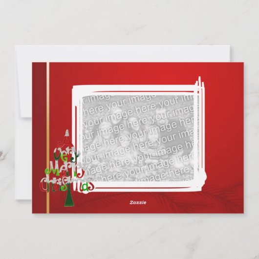 Vroege Kerstmis, dubbelzijdig 3-fotofeestkaart Feestdagenkaart (Achterkant)