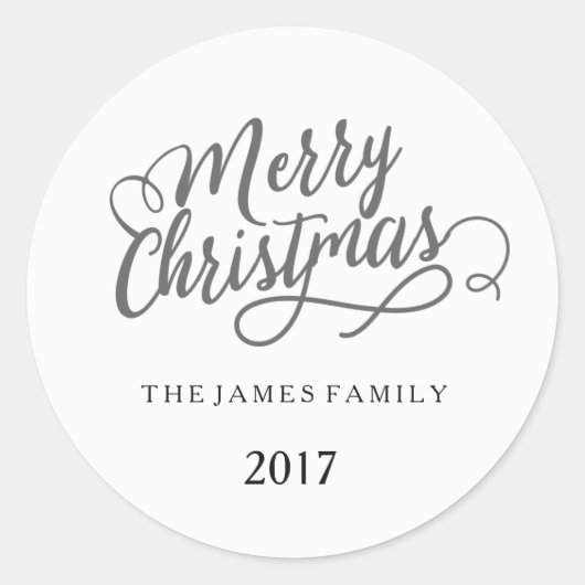 Vroege Kerstmis - Gepersonaliseerde Familienaam Ronde Sticker (Voorkant)