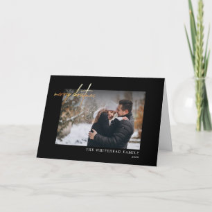 Vroege Kerstmis Gold-zwarte minimumkaart Feestdagen Kaart