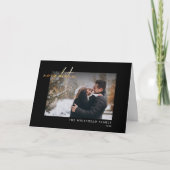 Vroege Kerstmis Gold-zwarte minimumkaart Feestdagen Kaart (Voorkant)