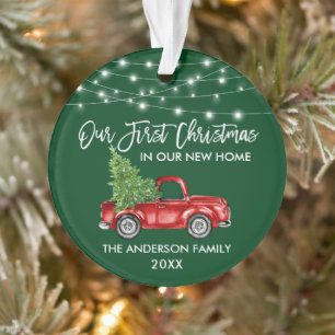 Vroege Kerstmis in penseel script: Groene lantaarn Ornament