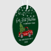 Vroege Kerstmis in penseel script: Groene lantaarn Ornament (voorkant)