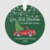 Vroege Kerstmis in penseel script: Groene lantaarn Ornament (voorkant)