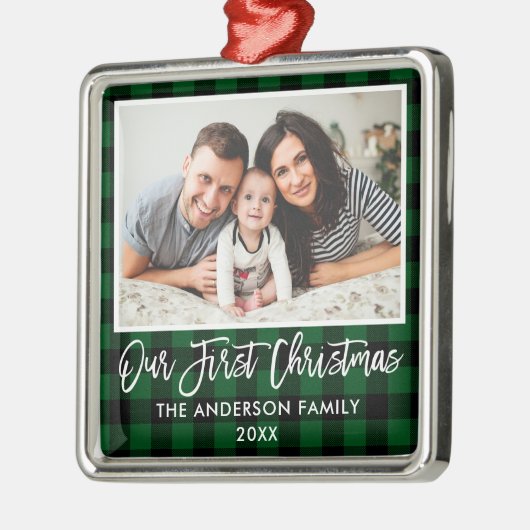 Vroege Kerstmis met de groene speldenreeks van het Metalen Ornament (Links)