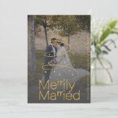 Vroege Kerstmis met een nieuw huwelijk Feestdagenkaart (Staand voorkant)