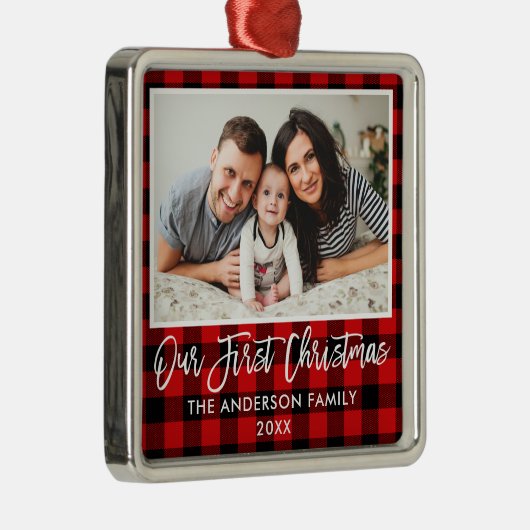 Vroege Kerstmis met Red Plays voor penseelscript Metalen Ornament (Rechts)