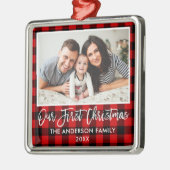 Vroege Kerstmis met Red Plays voor penseelscript Metalen Ornament (Links)