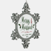 Vroege Kerstmis, Mr & Mrs Keepomwille Tin Sneeuwvlok Ornament (Links)