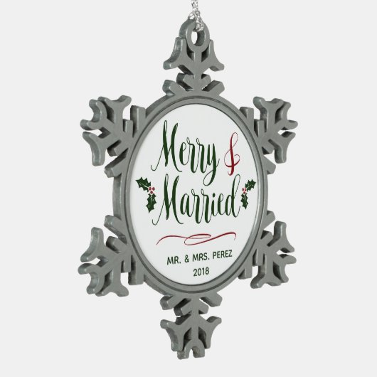 Vroege Kerstmis, Mr & Mrs Keepomwille Tin Sneeuwvlok Ornament (Links)