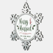 Vroege Kerstmis, Mr & Mrs Keepomwille Tin Sneeuwvlok Ornament (Rechts)