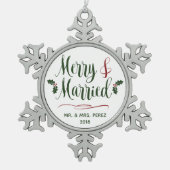 Vroege Kerstmis, Mr & Mrs Keepomwille Tin Sneeuwvlok Ornament (Voorkant)