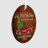 Vroege Kerstmis nieuwe home Truck in penseel Scrip Ornament (voorkant)