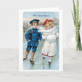 Vroege kerstmis, skatrink feestdagen kaart