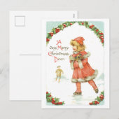 Vroege kerstmis, skatrink feestdagenkaart (Voorkant / Achterkant)