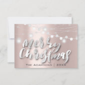 Vroege kerstnaam Foto grijs licht Roos Kaart (Voorkant)