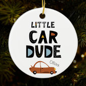 Vroege kerstnaam kleine autokerst keramisch ornament