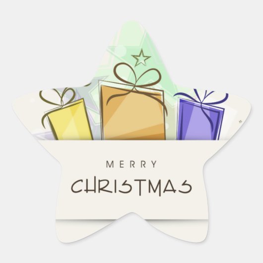 Vroege kerstpakketten ster sticker (Voorkant)