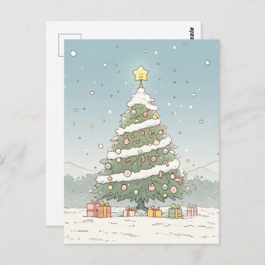 Vroege kerstpostkaart briefkaart (Voorkant / Achterkant)