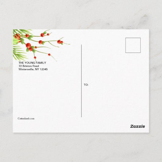 Vroege kerstpostkaart briefkaart (Achterkant)