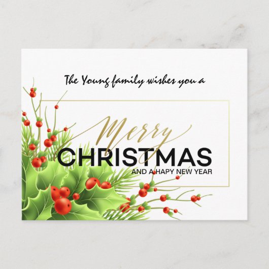 Vroege kerstpostkaart briefkaart (Voorkant)