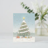 Vroege kerstpostkaart feestdagenkaart (Staand voorkant)