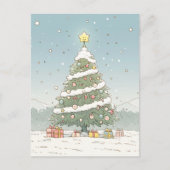 Vroege kerstpostkaart feestdagenkaart (Voorkant)