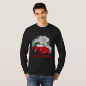 Vroege kerstracerackraceracewagen met wiertijd t-shirt (Voorkant volledig)