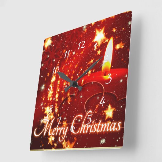 Vroege kerstrode kaars vierkante klok (Hoek)