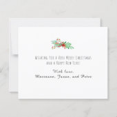 Vroege kerstrode kardinalen - Holly-budgetkaart (Achterkant)