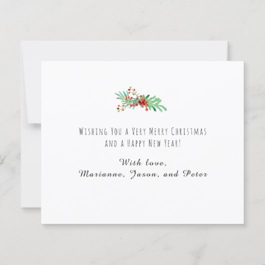 Vroege kerstrode kardinalen - Holly-budgetkaart (Achterkant)