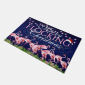 Vroege kerstroze flamingfeestdag deurmat (Schuin)