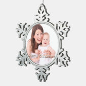 Vroege kerstsnowflake Persoonlijke foto Tin Sneeuwvlok Ornament (Rechts)