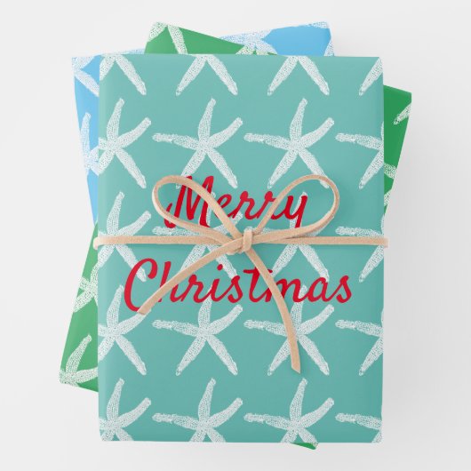 Vroege kerststaarvis Multicolor Nautical Cute  Inpakpapier Vel (In situ)