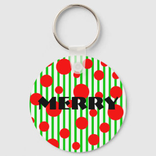 Vroege kerststrepen en Stippen Sleutelhanger