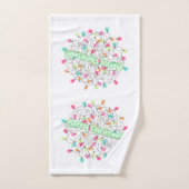 Vroege kersttangled feestlampjes bad handdoek (Handdoek)