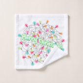 Vroege kersttangled feestlampjes bad handdoek (Wasdoekje)