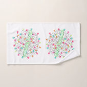 Vroege kersttangled feestlampjes bad handdoek (Handdoek)