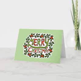 Vroege kersttekst feestdagen kaart