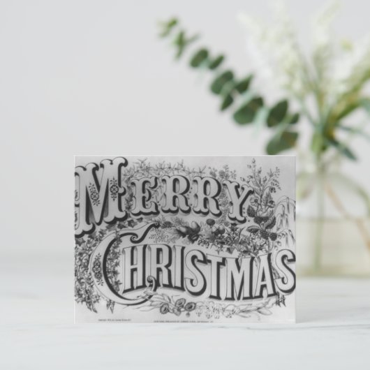 Vroege kersttekst feestdagenkaart (Staand voorkant)