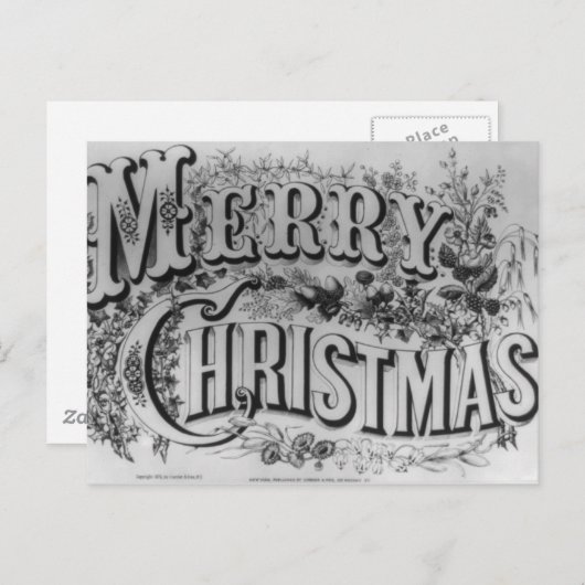 Vroege kersttekst feestdagenkaart (Voorkant / Achterkant)