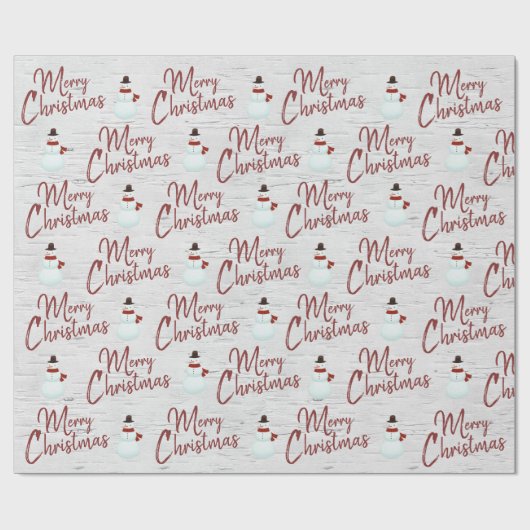 Vroege kersttekst op Birch wrapping Paper Cadeaupapier (Vlak)