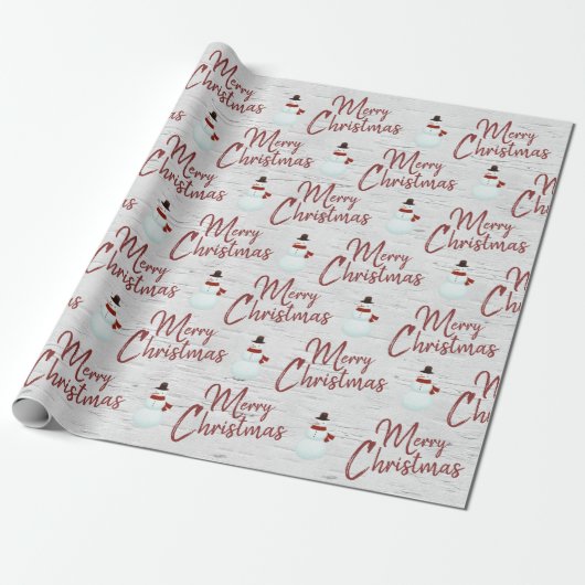 Vroege kersttekst op Birch wrapping Paper Cadeaupapier (Uitgerold)
